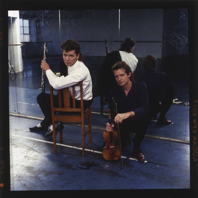 FLASHBACK: Iva Davies and Bob Kretschmer wrote a ballet for the Sydney Dance Company, Boxes, in 1986. They also wrote the story plus designed the set and costumes. Picture: Fairfax File