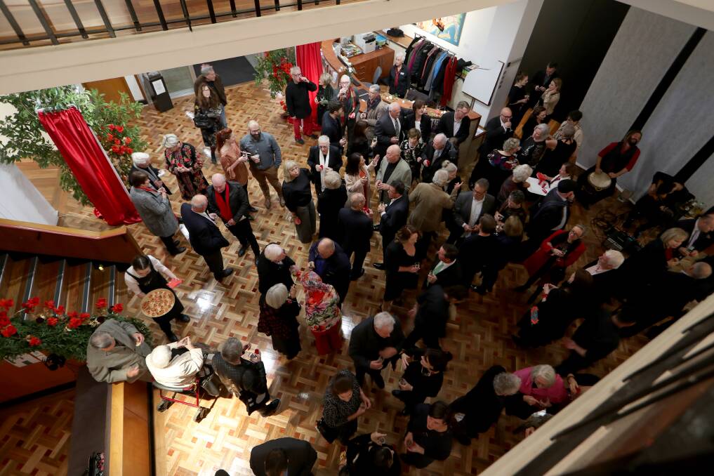 People mingling at the 40th Anniversary celebration of Wollongong Art Gallery. Picture: Sylvia Liber
