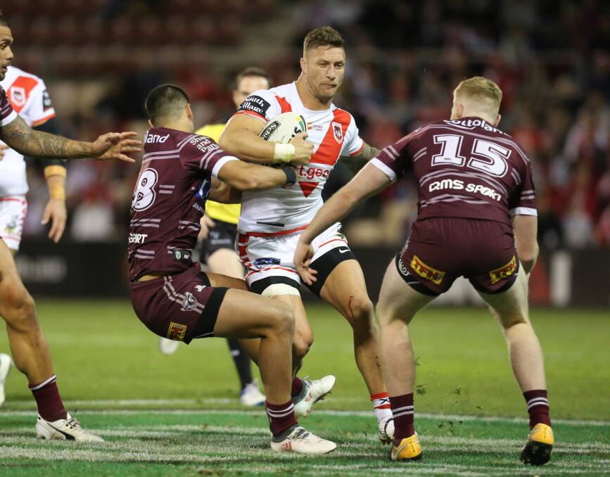 NEXT IN LINE: Tariq Sims in action against Manly on Saturday. Picture: Robert Peet