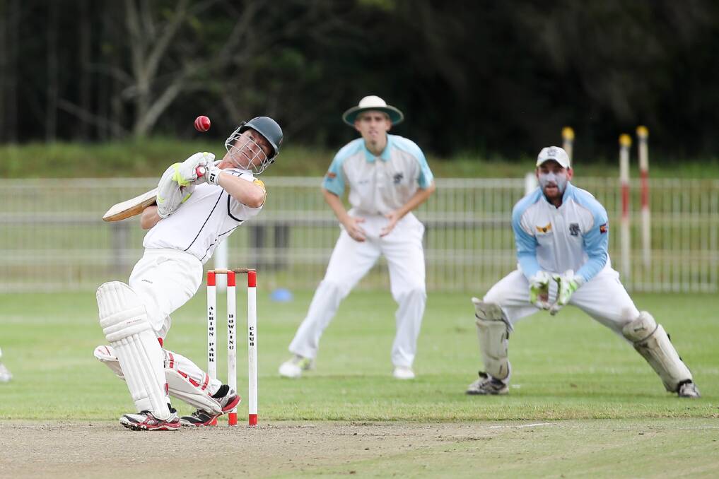 Digging in: Lake Illawarra's Shane Glasson contributed key top-order runs during the South Coast grand final. Picture: Adam McLean.