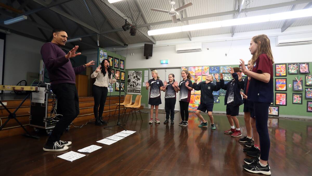 Participants taking part in the Song Playground music program at Gerringong Public School. Picture: Robert Peet