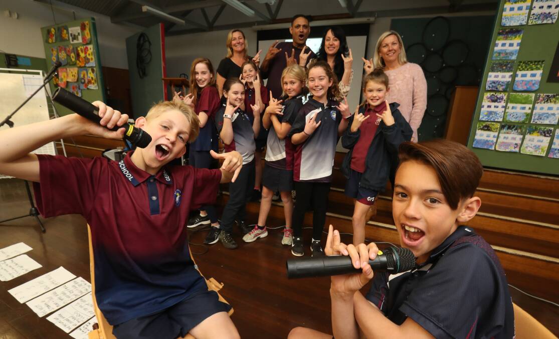 MUSICAL PROGRAM: Gerringong Public School students Riley Dwyer and Sam Le with other participants taking part in the Song Playground program. Pictures: Robert Peet