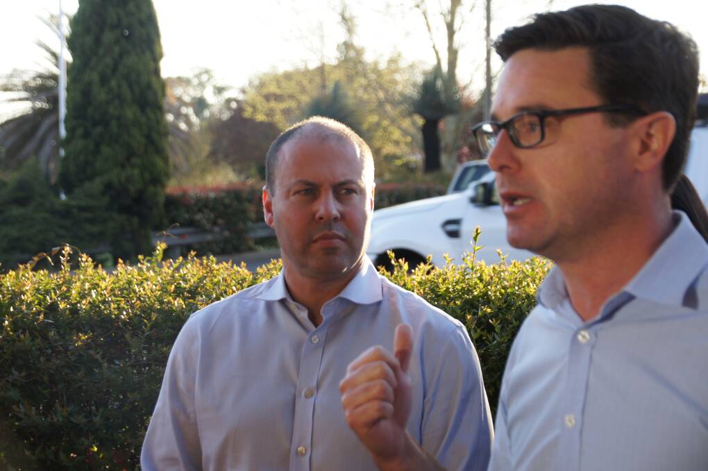 Drought Minister David Littleproud says he brought Treasurer Josh Frydenberg to towns like Inverell, which they visited on Wednesday, because he's "the man who has the keys to the chequebook".