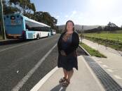Helensburgh woman Danielle Beazley outside Bulli High School following the announcement of new bus services. Picture by Robert Peet