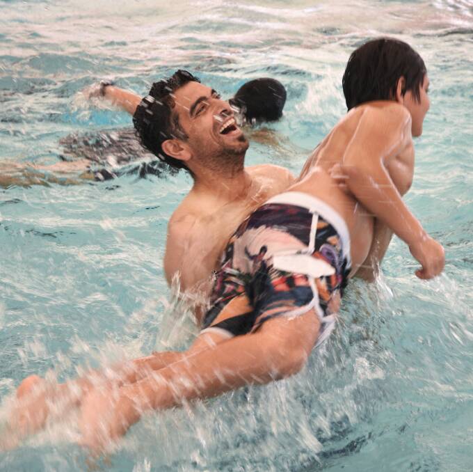 WATER FUN: Mahmoud Sawah and his son, Mohamad (11), thought MCCI’s Pool Orientation & Introduction to First Aid event was great. PIctures: Courtesy of MCCI