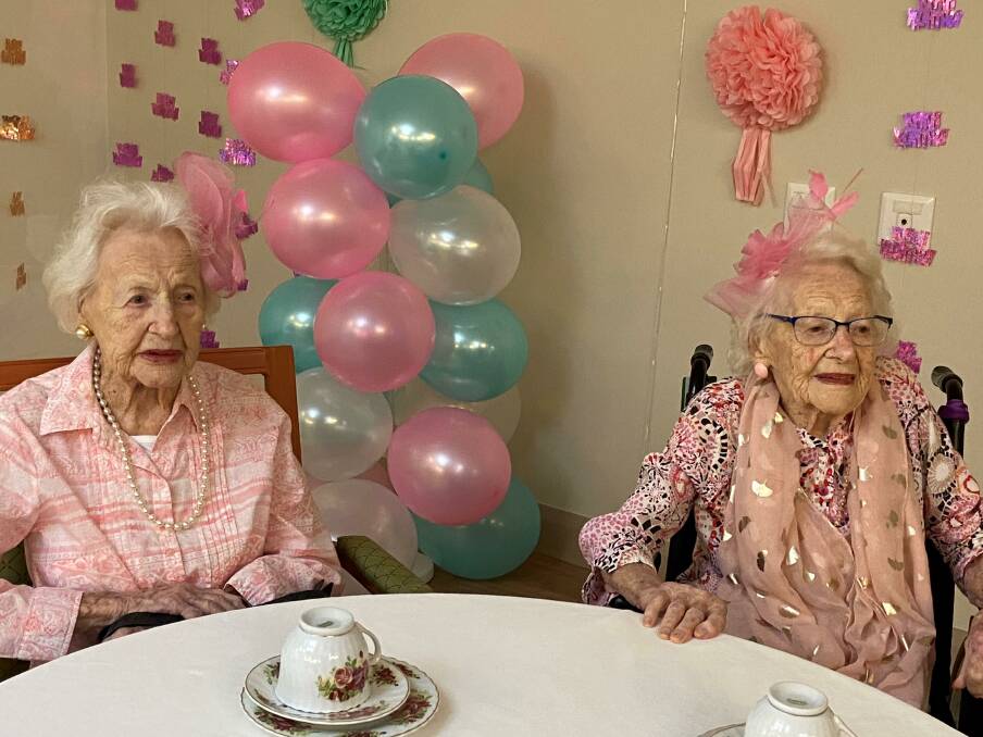 MILESTONE: Concie Marshall (left) and Leila Moag celebrated their 101st birthdays at the Bupa Berry aged care home this week. Picture: Supplied