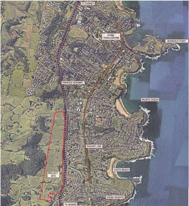 PROPOSAL: The site is located on land south of Saddleback Mountain Road, north of Weir Street and to the west of and immediately adjacent to the Princes Highway, Kiama. Picture: Kiama council 