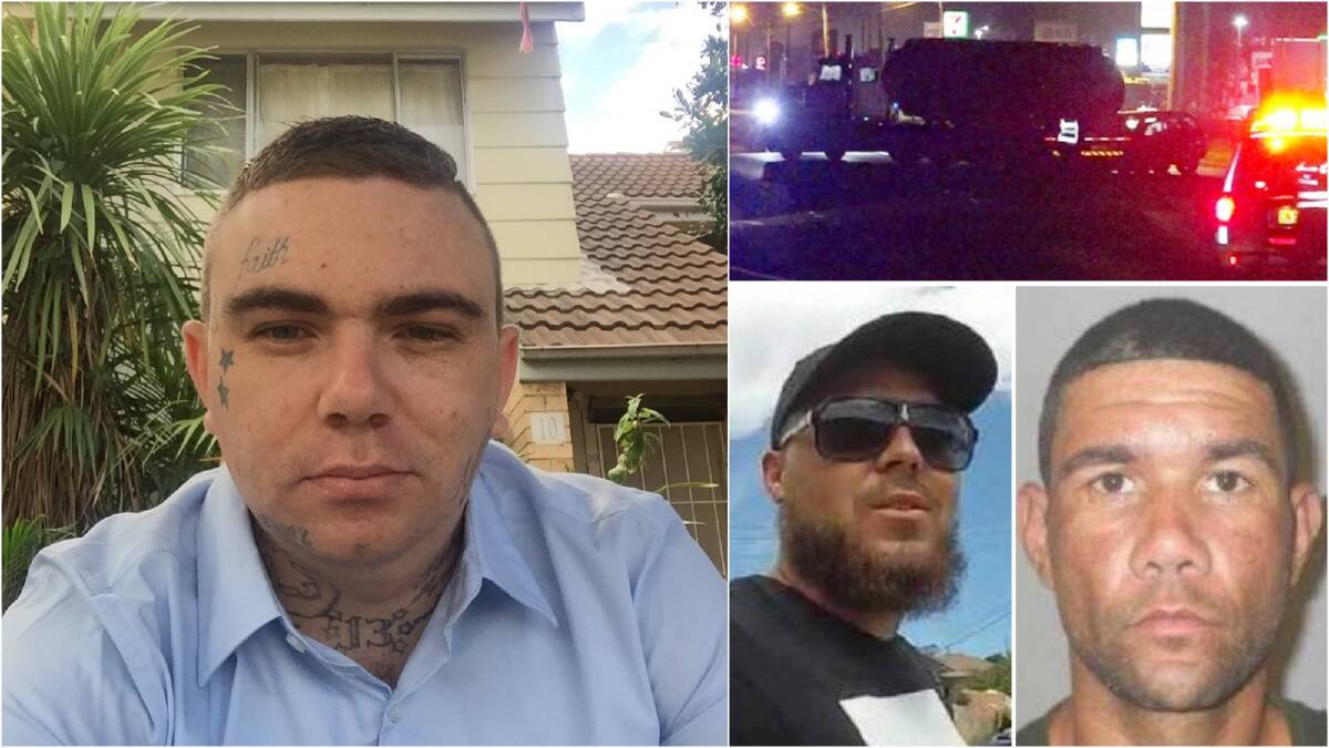 Left: Berkeley father-of-seven Daniel Merrett was killed in a fatal fuel tanker crash at Albion Park Rail last May. Bottom right: Co-accused: Darren Butler and Andrew Russell.