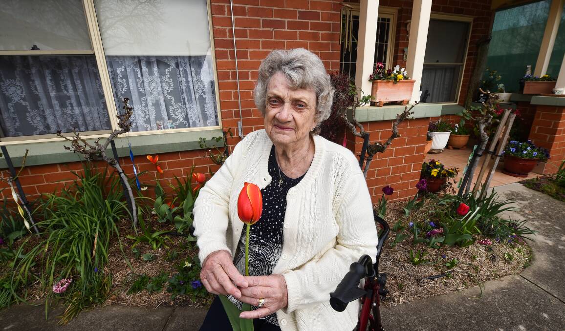'ALL I HAVE': Joy McGowan said her garden was all she had and is sad a flower thief has stolen that away from her. Picture: MARK JESSER