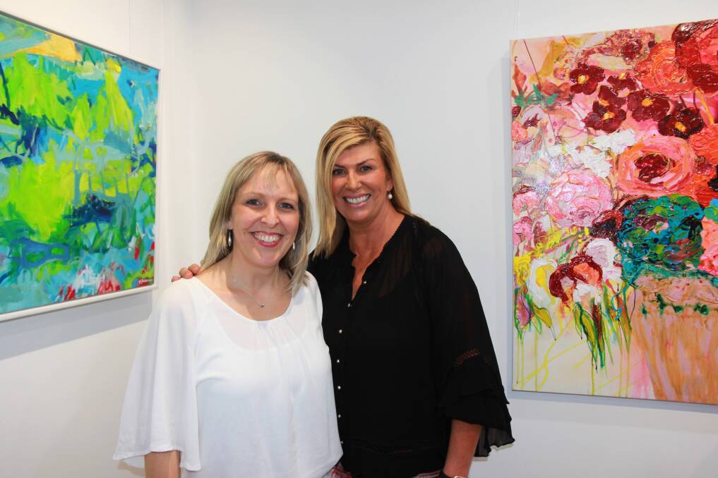 Gitte Backhausen and Kerry Bruce at the gallery's opening.