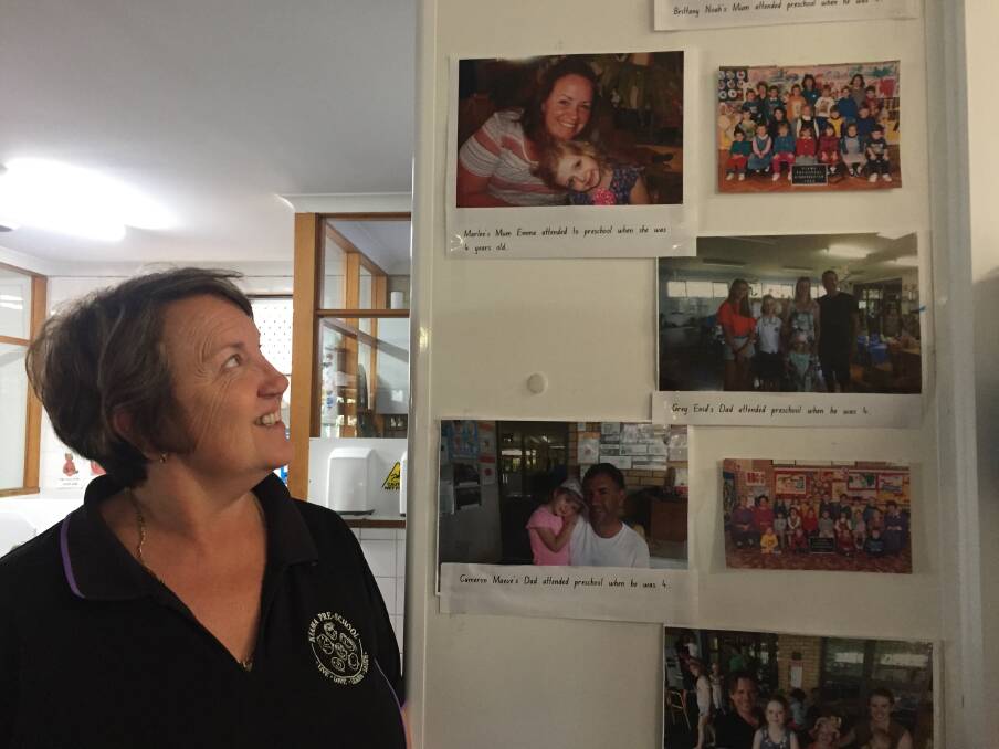 Lindy Verryt has been an educator at Kiama Community Preschool for 36 years. She taught the parents of some of her current charges - featured here on the preschool's wallk of fame.