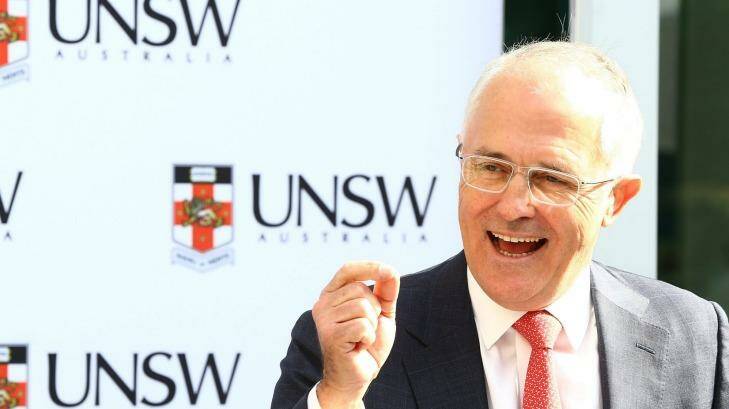 Turnbull makes an announcement on quantum computing at Uni of NSW on April 22, 2016 in Sydney, Australia. Photo:  Anthony Johnson