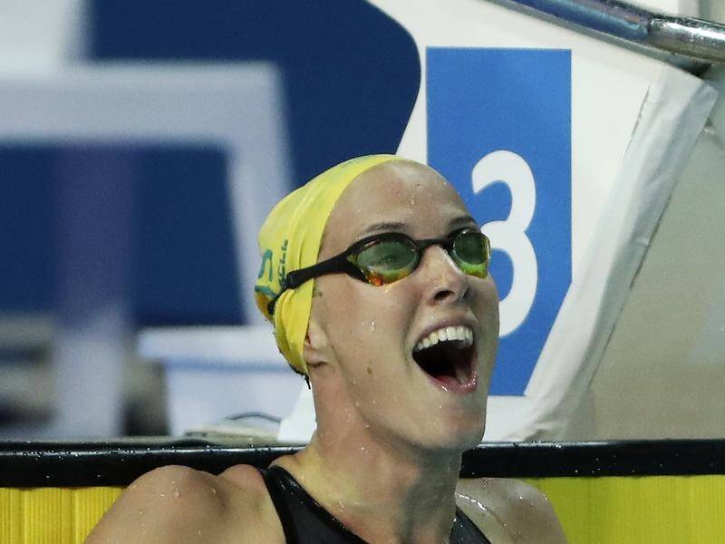 Bronte Campbell has returned to the pool at the Queensland swiming championships.
