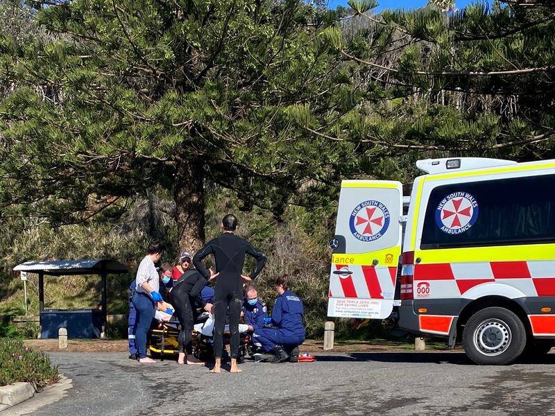 The shark attack happened at Shelly Beach on the NSW mid north coast about 9.30am.