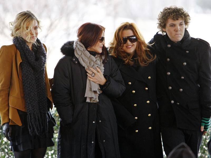 Benjamin Keough, with his sister Riley, grandmother Priscilla and mother Lisa Marie.