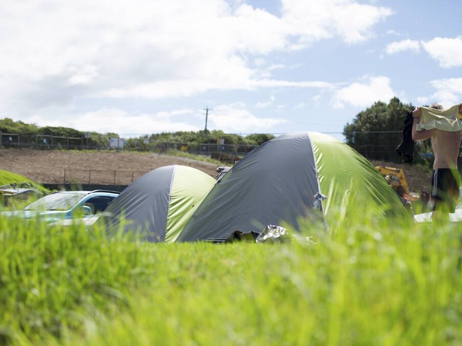 Tents claim sea view