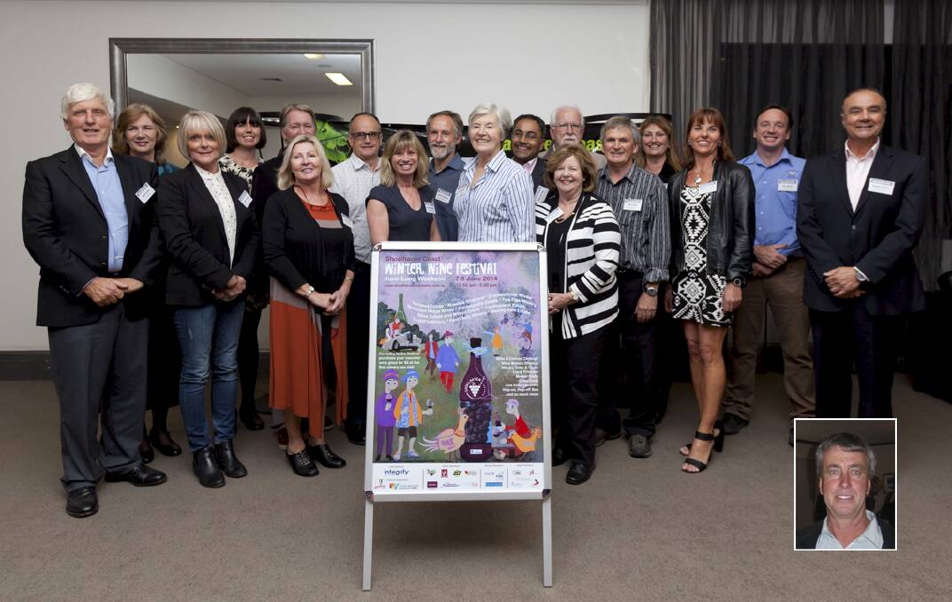 Sponsors and local wine growers were among the guests at the launch of this year's Shoalhaven Coast Winter Wine Festival. Inset: Barry Starkey, president of the Shoalhaven Coast Wine Industry Association.