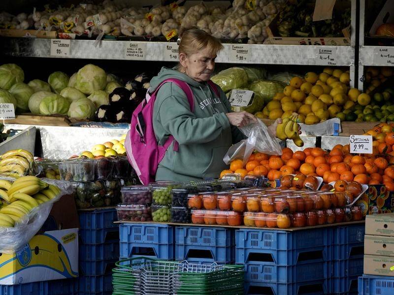 UK consumer prices rose by 3.2 per cent in the year to March as food prices continued to ease. (AP PHOTO)