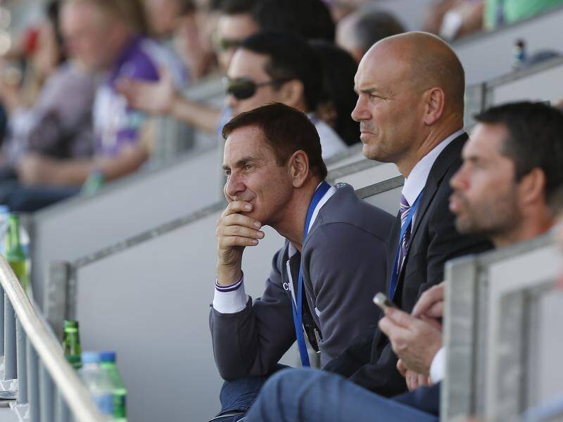 Perth Glory owner Tony Sage (L) is expected to make a decision this week on whether to sell the club