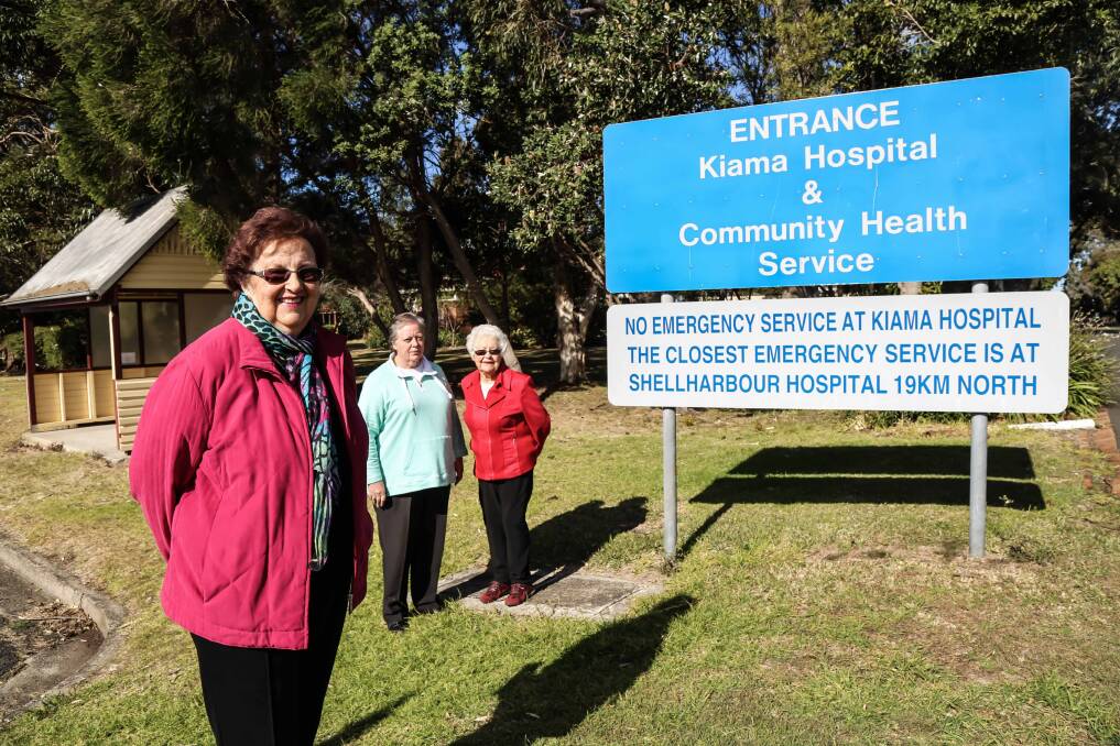 Kiama Hospital Auxiliary president Barbara McClure, secretary Julie Stokes and long-time member Jean Kells are concerned about the future of Kiama Hospital. Picture: GEORGIA MATTS
