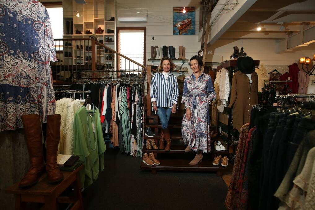 Resilience, loyalty and persistence: Sarah and Marilyn Atkins have faced many challenges during the last 15 years at Bombo Clothing Co in Kiama and are confident of surviving COVID-19. Picture: Sylvia Liber. 