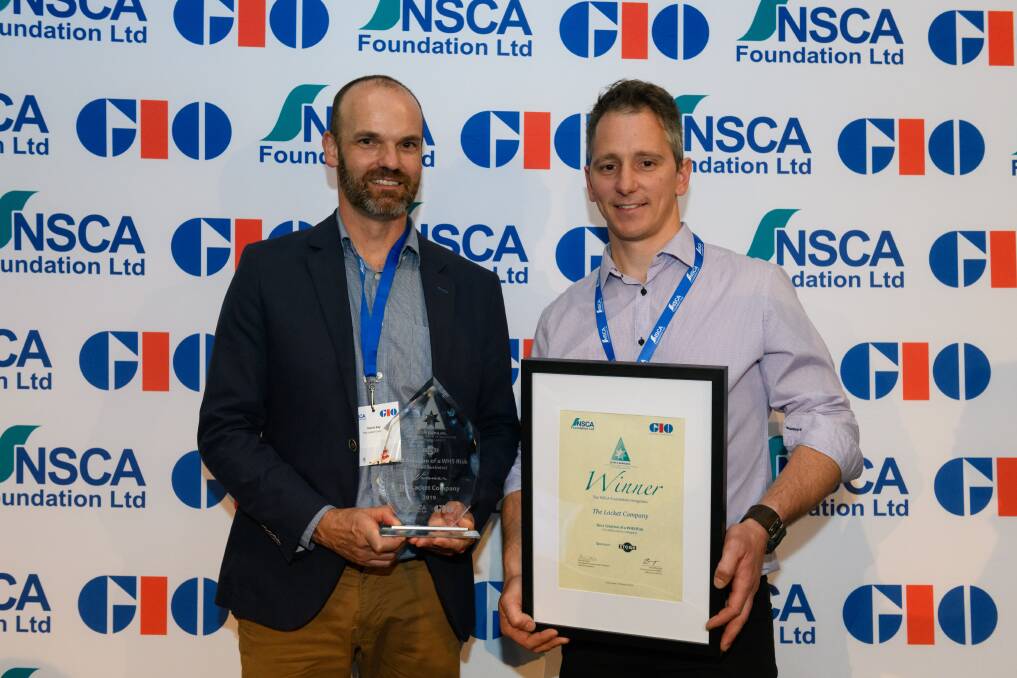Safety first: David Kay and Daniel Seidel with their National Safety Award.

