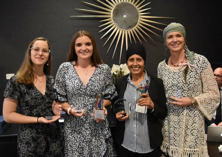 Helping communities: 2019 Rotary Inspirational Women Award winners Hannah Bede, Eleanor Drury, Harinda Kaur and Pia Winberg.
