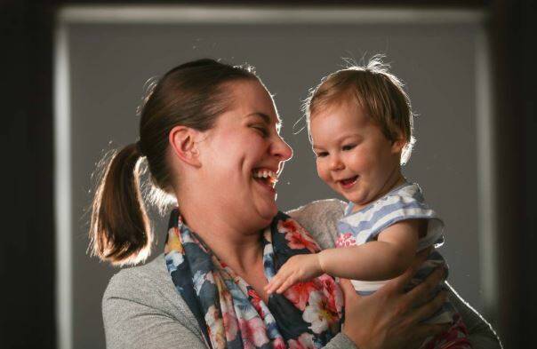 Precious girl: Tam Hutchins with Callie at 13 months of age. Picture: Adam McLean
