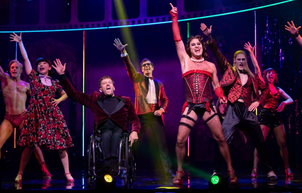 Dylan Alcott, Jason Donovan and full Rocky Horror Show cast. Picture by Wendell Teodoro, Getty Images