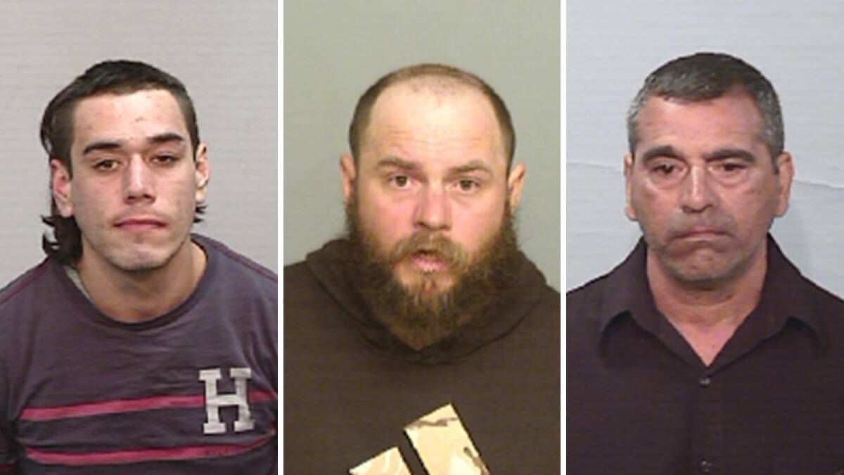 Locklyn Lucas, Bradley Green and Jerry Lewis are wanted by police. Pictures by Lake Illawarra Police District