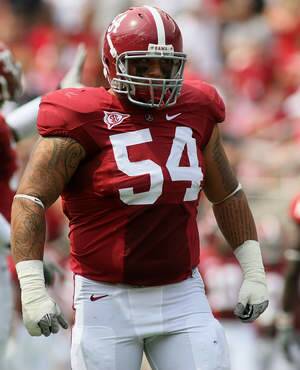 TUSCALOOSA, AL - SEPTEMBER 3:  Defensive lineman Jesse Williams #54 of the Alabama Crimson Tide during first quarter action with the Kent State Golden Flashes on September 3, 2011 at Bryant Denny Stadium in Tuscaloosa, Alabama.  Alabama defeated Kent State 48-7.  (Photo by Greg McWilliams/Getty Images) Photo: Greg McWilliams